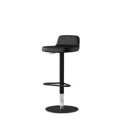 Sgabello Riley CB/2331 Connubia - Struttura in Nero Opaco P15, rivestimento in similpelle Nero G8N.