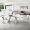 Tavolo Icaro CS/4114-R160 Calligaris Outlet - Gambe Bianco P94, struttura Bianco Opaco P94 e piano Marmo Bianco Lucido P2C