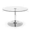 Tavolo Planet CB/4005-FD90 Connubia Outlet - Struttura in metallo Cromato e piano in vetro Trasparente.