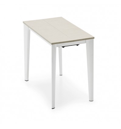 Tavolo Artic Consolle CB/4855-RC50 - Struttura in metallo Bianco Ottico OPaco P94 e piano in Creta P13E.