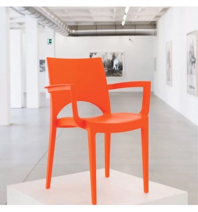 Sedia Paris con Braccioli Grandsoleil - Colore Arancio.