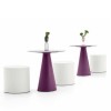 Tavolo Tiffany Tondo Lyxo - Colore Ametista, piano in HPL Bianco.