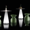 Tavolo Tiffany Tondo Lyxo - Colore Luminoso LED OUTDOOR, piano in HPL Antracite.