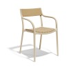 Sedia Madison Slats Vondom - Colore della struttura Crema, seduta e schienale Caramello.