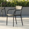Sedia Madison Slats Vondom - Colore della struttura Nero, seduta e schienale Tortora.