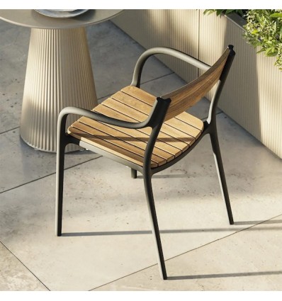 Sedia Madison Wood Vondom - Struttura in Nero.