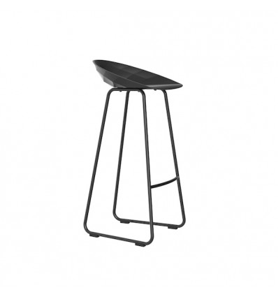 Sgabello Vases Vondom - Struttura e Seduta in Nero.