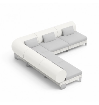 Divano Rhor Lyxo - Combo 5, colore Perla.