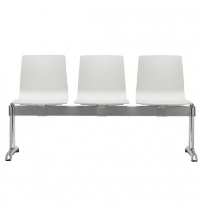 Panca Attesa Alice Ignifuga - Colore Bianco Lino 11, Tre Posti.
