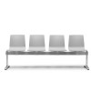Panca Attesa Alice Ignifuga - Colore Bianco Lino 11, Quattro Posti.