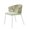 Poltrona Lisa Filò Nest 2899 Scab Design - Struttura in Lino, Corda Antracite e Seduta in Bianco.