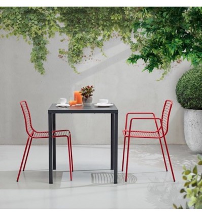 TAVOLO FISSO SUMMER 2732 - Gambe e piano in acciaio verniciato Antracite VA. Consigliato per Outdoor.