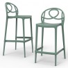 SGABELLO ETOILE BAR - Struttura realizzata in polipropilene colore Verde P102.