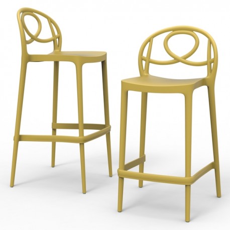 SGABELLO ETOILE BAR - Struttura realizzata in polipropilene colore Giallo Senape P113.