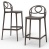 SGABELLO ETOILE BAR - Struttura realizzata in polipropilene colore Marrone P112.