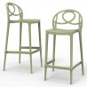 SGABELLO ETOILE BAR - Struttura realizzata in polipropilene colore Verde Mela P114.
