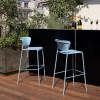 Sgabello Lisa Tecnopolimero 2867 -  Struttura in metallo, seduta e schienale in polipropilene Blu Avio.
