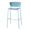 Sgabello Lisa Tecnopolimero 2867 -  Struttura in metallo, seduta e schienale in polipropilene Blu Avio.