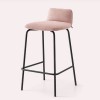 Sgabello Riley Soft CB/2110-A Connubia - Struttura Nera e Seduta Rosa