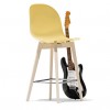SGABELLO ACADEMY W CB/1672 - Gambe in legno di Faggio Sbiancato P02 e seduta in polipropilene Limone Opaco