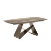 Tavolo Gemini CB/4873-GS - Struttura in Lava Opaco P38M, piano in vetro Bronzo Trasparente GTB.