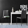 SEDIA BOHEME CB/1257 - IIn metallo Grigio Opaco P16, seduta e schienale in rigenerato di cuoio Grigio R16. Tavolo Consolle Sigma