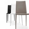 SEDIA BOHEME CB/1257 - In metallo con seduta e schienale in rigenerato i cuoio nei colori Nero, Bianco e Tortora.