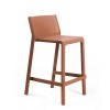 Sgabello Trill Stool - Altezza della seduta 65 cm, in polipropilene nel colore Terracotta.
