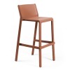 Sgabello Trill Stool - Altezza della seduta 76 cm, in polipropilene nel colore Terracotta.