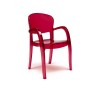 Sedia Jocker con braccioli Grandsoleil - Colore Trasparente Rosso Rubino.