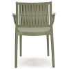 Sedia Liè con braccioli Grandsoleil - Colore Verde Oliva.