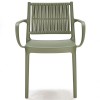 Sedia Liè con braccioli Grandsoleil - Colore Verde Oliva.