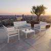 Set Panka 4 Posti Grandsoleil - Colore Bianco Nuvola con cuscino Grigio.