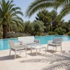 Set Panka 4 Posti Grandsoleil - Colore Bianco Nuvola con cuscino Grigio.