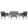 Set Panka 4 Posti Grandsoleil - Colore Antracite con cuscino Grigio.