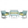 Set Panka 4 Posti Grandsoleil - Colore Verde Salvia con cuscino Ocra.