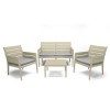 Set Panka 4 Posti Grandsoleil - Colore Juta con cuscino Grigio.