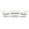Set Panka 4 Posti Grandsoleil - Colore Bianco Nuvola con cuscino Grigio.