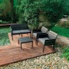 Set Panka 4 Posti Grandsoleil - Colore Antracite con cuscino Grigio.