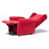 POLTRONA RELAX BERGE' COMPACT - Tessuto Trapuntato Mistral Rosso MS305. Posizione Total Relax (letto).