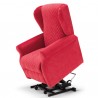 POLTRONA RELAX BERGE' COMPACT - Tessuto Trapuntato Mistral Rosso MS305. Posizione Lift (sistema d'alzata assistita).