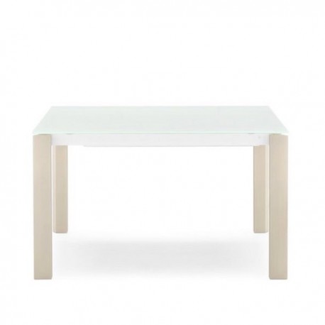 TAVOLO ALLUNGABILE EMINENCE IN LEGNO CB/4724-W110 - Gambe in Faggio Sbiancato P02 e piano in vetro Extrachiaro GEW (Chiuso).