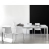 TAVOLO ALLUNGABILE EMINENCE CB/4724-M160 - Gambe in metallo Acciaio Satinato P95 e piano in vetro Extrachiaro GEW. Sedia Led.