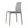 SEDIA NATURAL CHLOE' MON AMOUR 2833 - Gambe in legno Faggio Sbiancato FS, seduta in tecnopolimero plastico Grigio Chiaro 82.