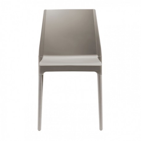 SEDIA NATURAL CHLOE' MON AMOUR 2833 - Gambe in legno Faggio Sbiancato FS, seduta in tecnopolimero plastico Tortora 15.