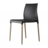 SEDIA NATURAL CHLOE' MON AMOUR 2833 - Gambe in legno Faggio Sbiancato FS, seduta in tecnopolimero plastico Antracite 81.