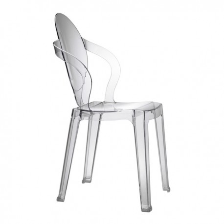 SEDIA SPOON 2332 - Struttura in policarbonato nella finitura Trasparente 100.