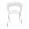 POLTRONCINA MISS B ANTISHOCK 2691 - Gambe in metallo Bianco VB, seduta in policarbonato Bianco Pieno 310.