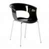 POLTRONCINA MISS B ANTISHOCK 2691 - Gambe in metallo Cromato CR, seduta in policarbonato Nero Pieno 380.