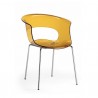 POLTRONCINA MISS B ANTISHOCK 2691 - Gambe in metallo Cromato CR, seduta in policarbonato Arancio Trasparente 130.